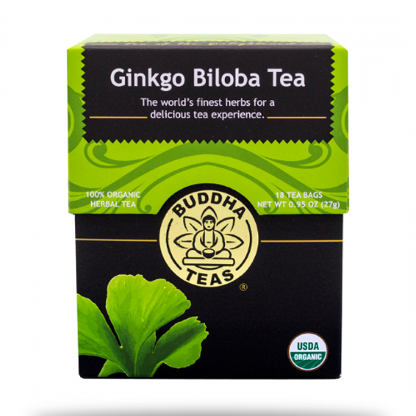 Buddha Teas - Organic Tea - Gingko Biloba - Case of 6 - 18 Count