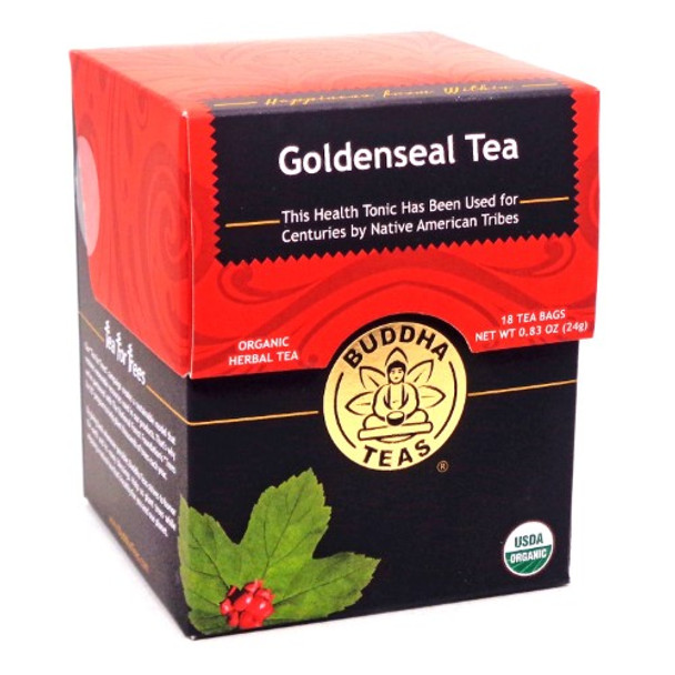 Buddha Teas - Organic Tea - Goldenseal - Case of 6 - 18 Count