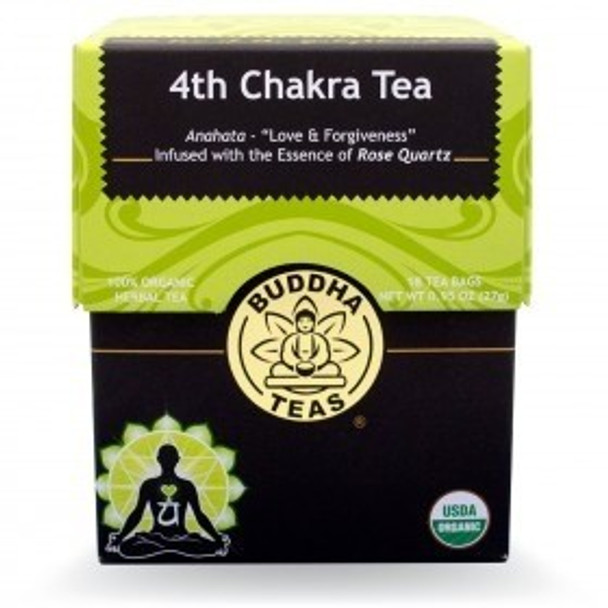 Buddha Teas - Organic Tea - 4th Chakra - Case of 6 - 18 Count