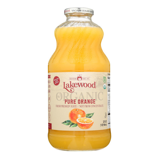 Lakewood - Organic Juice - Pure Orange - Case of 6 - 32 fl oz.