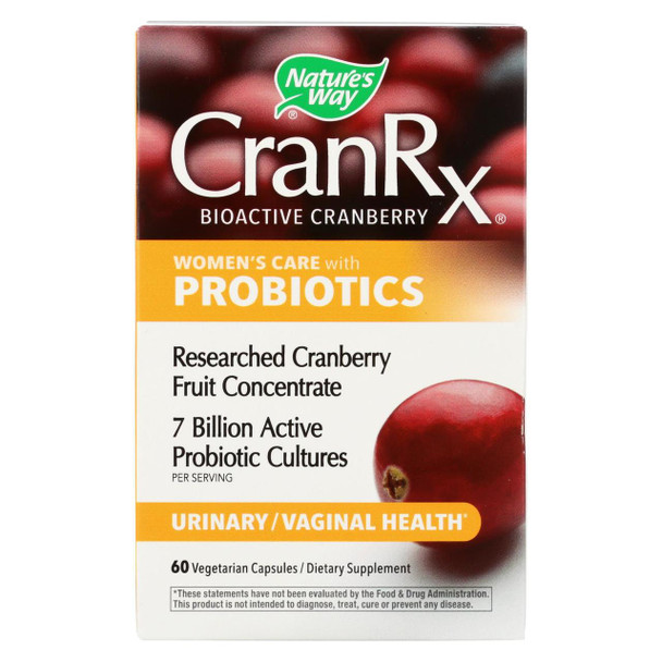 Nature's Way - Cranberry Rx with Probiotics - 60 Veg Capsules