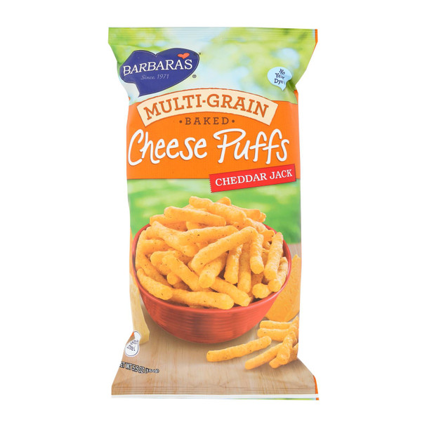 Barbara's Bakery - Cheese Puffs - Baked Cheddar Jack - Case of 12 - 5.5 oz.