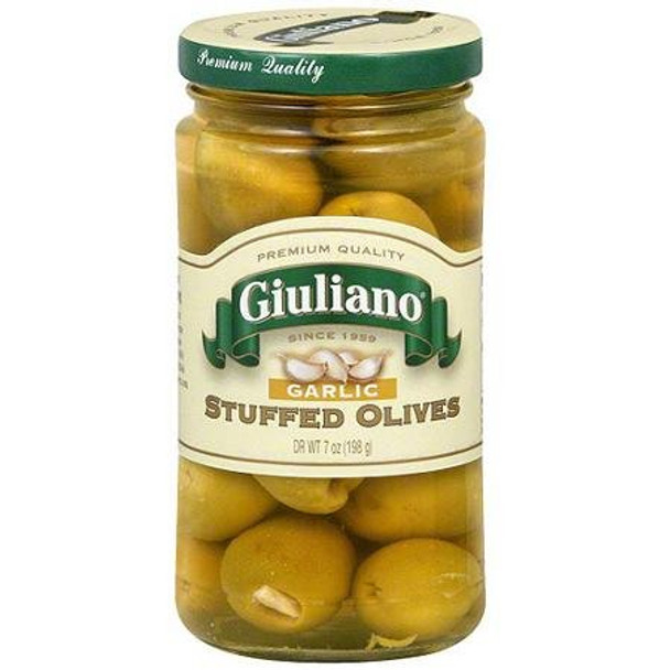 Giulianos' Specialty Foods - Stuffed Olives - Garlic - Case of 6 - 6.5 oz.