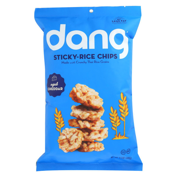 Dang - Sticky Rice Chips - Aged Cheddar - Case of 12 - 3.5 oz.