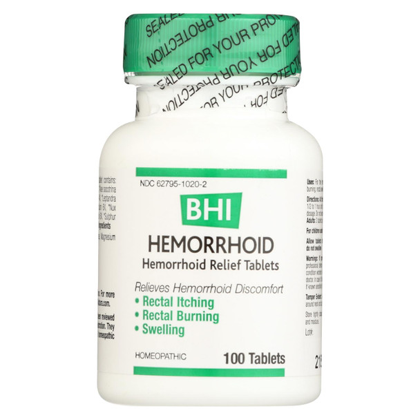 BHI - Hemorroid Relief - 100 Tablets