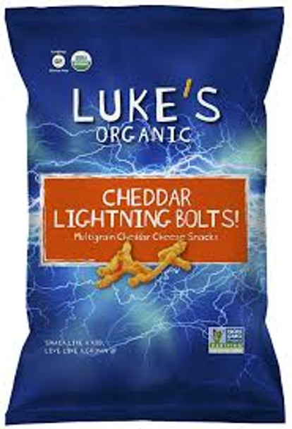 Luke's Organic - Organic Cheddar Lightning Bolts - Case of 102 - 1 oz.