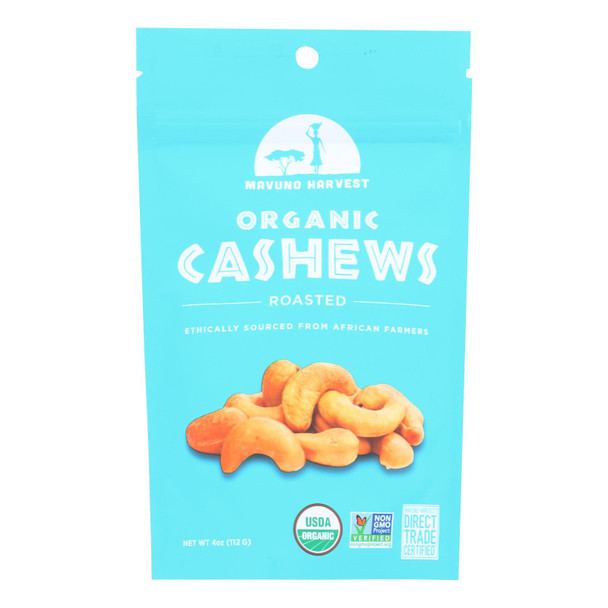 Mavuno Harvest - Organic Roasted Cashews - Case of 6 - 4 oz.