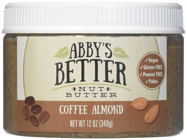 Abby's Better Nut Butter - Coffee Almond Nut Butter - Case of 6 - 12 oz.