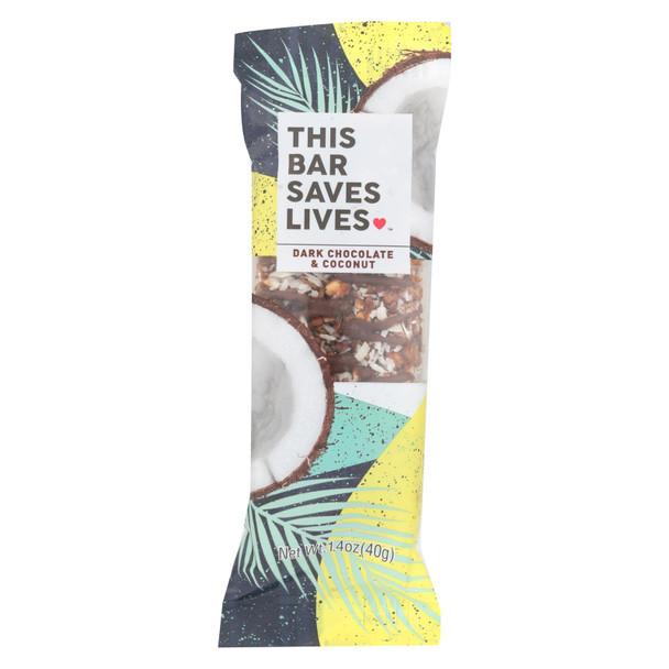 This Bar Saves Lives - Bar Dark Chocolate Coconut - Case of 12 - 1.4 oz.