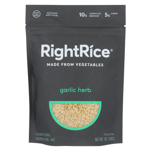 Right Rice - Made From Vegetables - Garlic Herb - Case of 6 - 7 oz.