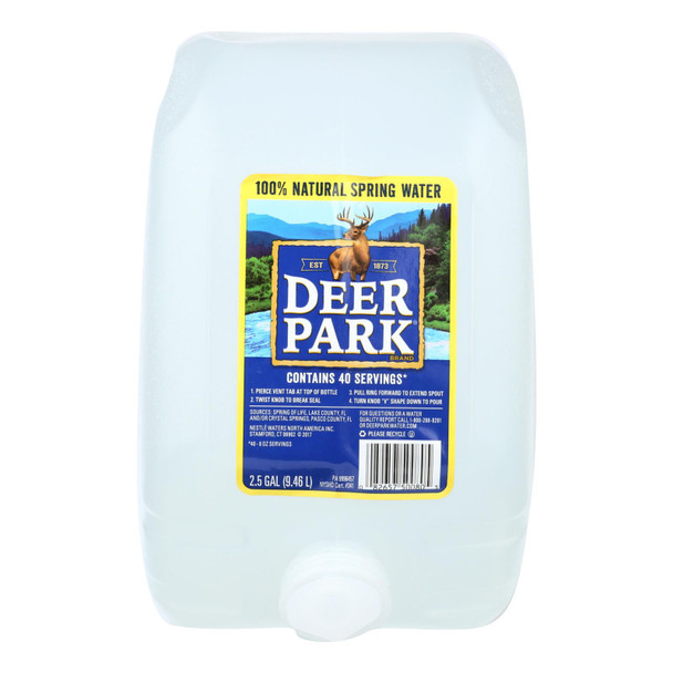 Deer Park 100% Natural Spring Water  - Case of 2 - 2.5 GAL