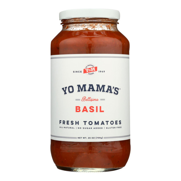 Yo MamaS Foods Basil Fresh Tomatoes Tomato Sauce Basil - Case of 12 - 25 OZ