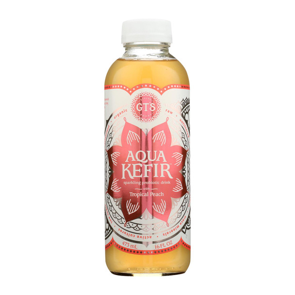 Gts Kombucha - Aqua Kefir Peach Pineap - Case of 12 - 16 FZ