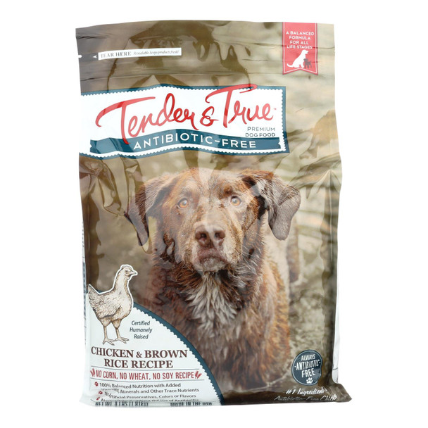 Tender & True Dog Food Chicken And Brown Rice - Case of 6 - 4 LB