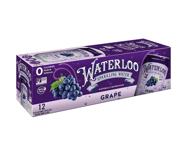 Waterloo - Sparkling Water Grape - Case of 2 - 12/12 FZ