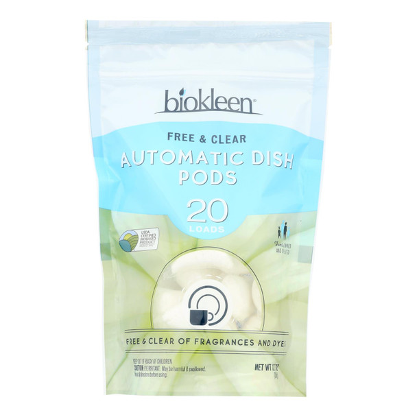 Biokleen - Auto Dish Pods Free & Clr - Case of 12 - 20 CT