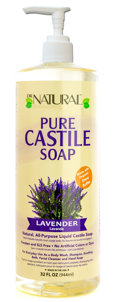 Dr. Natural - Castile Liquid Soap Lavender - Case of 6 - 32 OZ