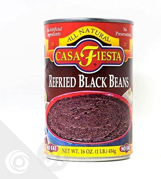 Casa Fiesta Refried Black Beans - Case of 12 - 16 OZ