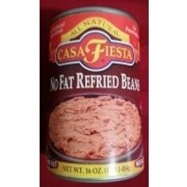 Casa Fiesta - Refried Beans No Fat - Case of 12 - 16 OZ