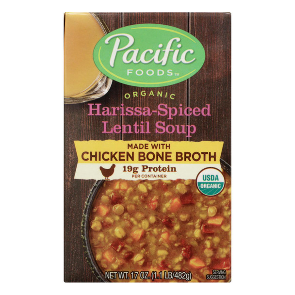 Pacific Natural Foods - Soup Harissa Lentil - Case of 12 - 17 OZ