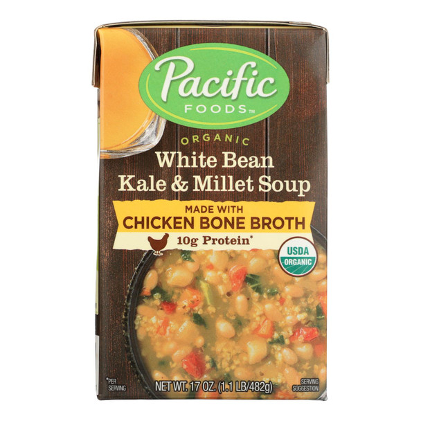 Pacific Natural Foods Organic White Bean Kale & Millet Soup - Case of 12 - 17 OZ