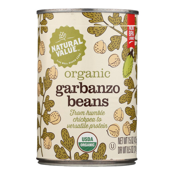 Natural Value - Beans Garbanzo - Case of 12 - 15 OZ
