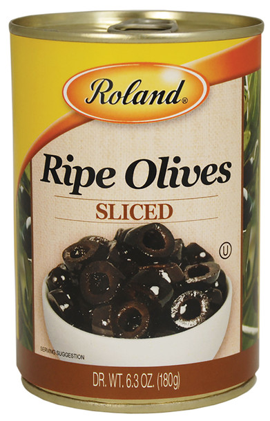 Roland Products - Olives Ripe Sliced - Case of 12 - 6.3 OZ