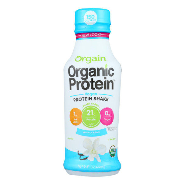 Orgain Vanilla Bean Plant Based Protein Shake - Case of 12 - 14 FZ
