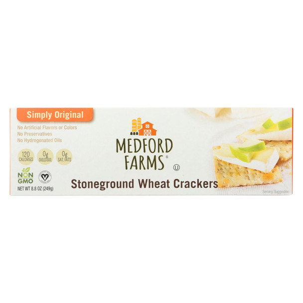 Medford Farms Stone Ground Wheat Crakers Original - Case of 12 - 8.8 OZ
