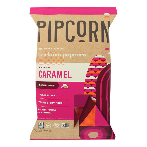Pipcorn - Mini Popcorn Vegn Caramel - Case of 12 - 8.25 OZ