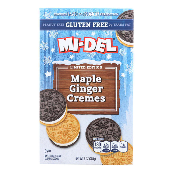 Mi-Del's Gluten-Free Maple Ginger Sandwich Cremes  - Case of 12 - 9 OZ