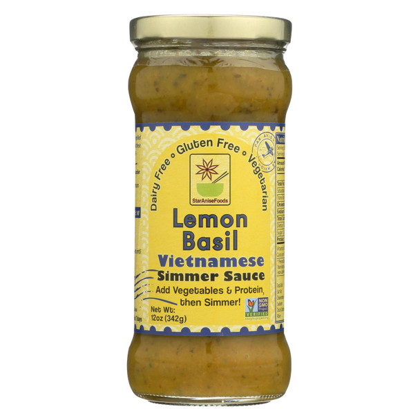 Star Anise Foods Lemon Basil Vietnamese Simmer Sauce  - Case of 6 - 12 OZ
