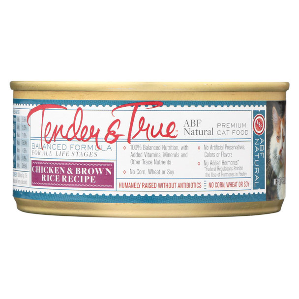 Tender & True Cat Food Chicken And Brown Rice - Case of 24 - 5.5 OZ