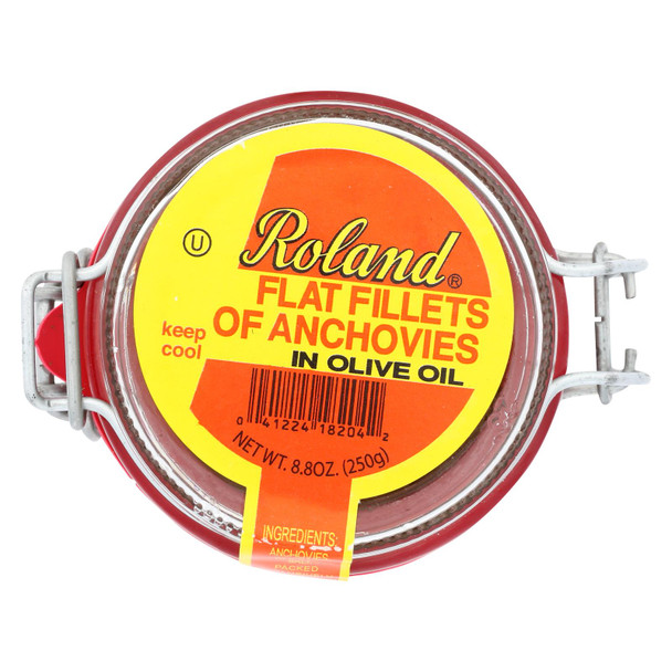 Roland Products - Anchovy Fillet O-oil Jar - Case of 6 - 8.8 OZ