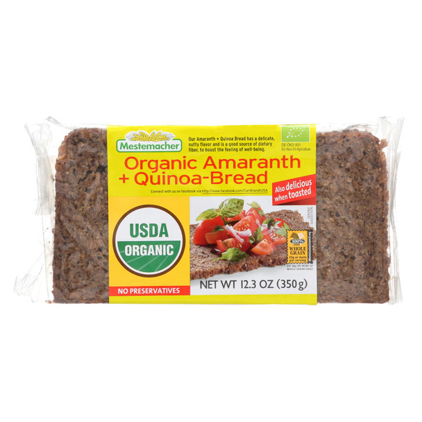 Mestemacher's Organic Amaranth And Quinoa Bread  - Case of 9 - 12.3 OZ