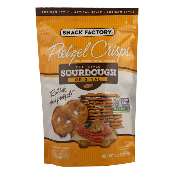 Snack Factory Thin Crunchy Pretzel Crackers - Case of 12 - 7.2 OZ