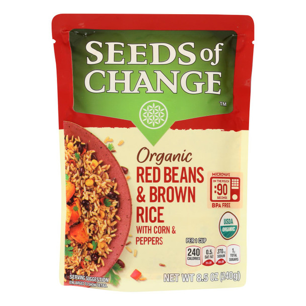 Seeds Of Change - Rice Red Beans Brown - Case of 12 - 8.5 OZ