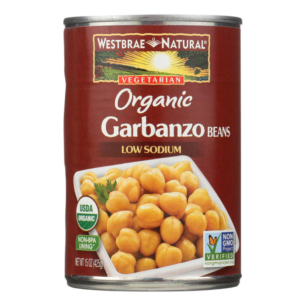Westbrae Canned Vegetables Organic Garbanzo Beans  - Case of 6 - 15 OZ