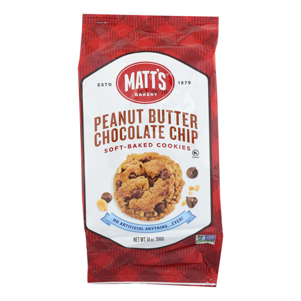 Matt's Cookies - Cookies Peanut Butter Chocolate Chip - Case of 6 - 14 OZ