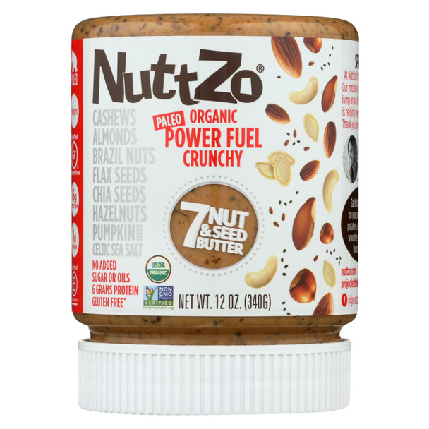 Nuttzo Seven Nut & Seed Butter Power Fuel Crunchy  - Case of 6 - 12 OZ