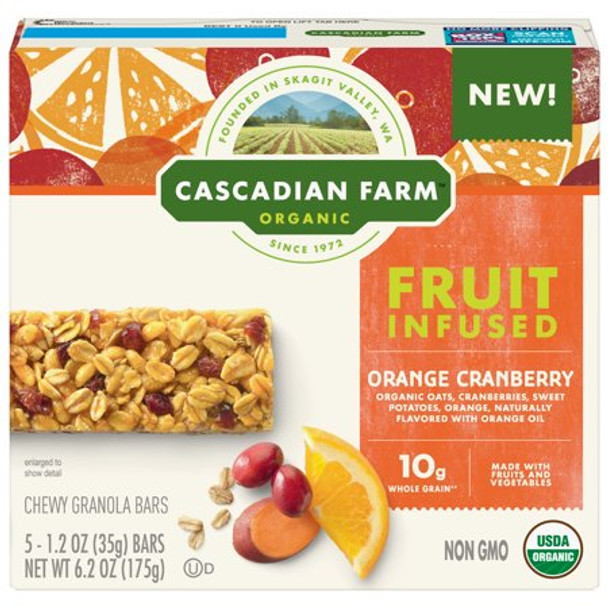 Cascadian Farm - Chw Bar Orange Crnbry - Case of 12 - 6.2 OZ