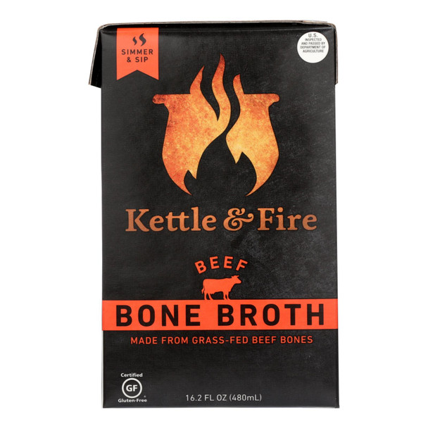 Kettle & Fire Beef Bone Broth  - Case of 6 - 16.9 OZ