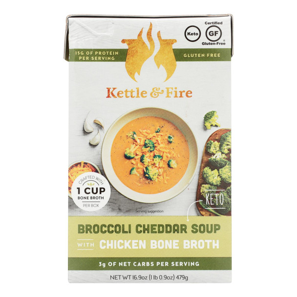 Kettle And Fire - Keto Soup Broc Ched/chkbb - Case of 6 - 16.9 OZ