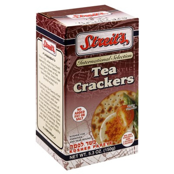 Streit's - Cracker Round Tea Matzo - Case of 12 - 5.3 OZ