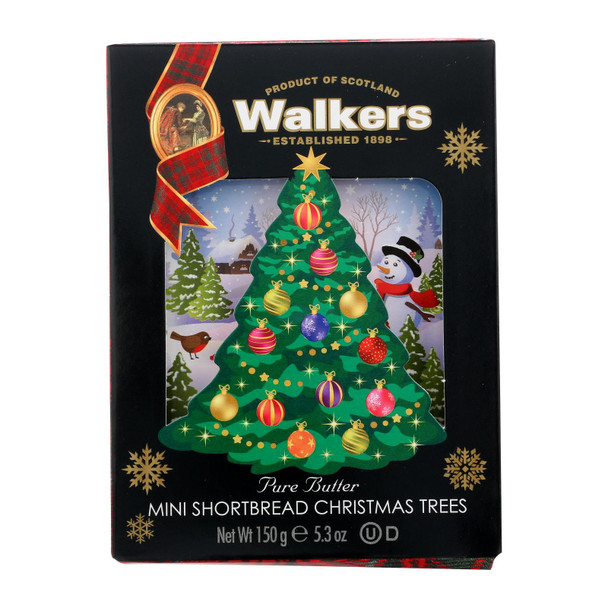 Walkers Pure Butter Mini Christmas Trees Shortbread - Case of 10 - 5.3 OZ