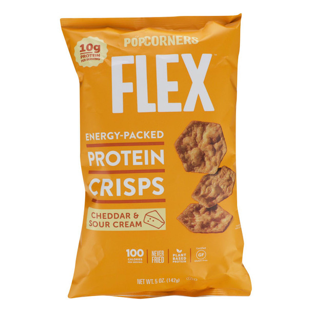 Popcorners - Protein Crisp Flex Ched Srcrm - Case of 12 - 5 OZ