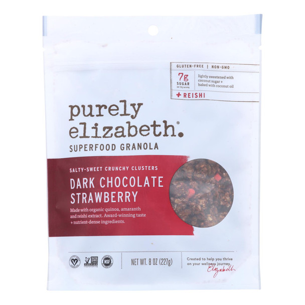 Purely Elizabeth Salty-Sweet Crunchy Clusters Dark Chocolate Strawberry - Case of 6 - 8 OZ