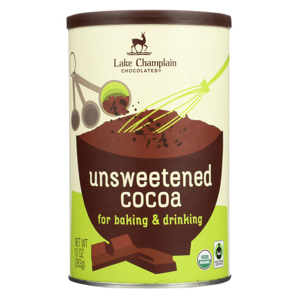 Lake Champlain Chocolates Unsweetened Cocoa  - Case of 6 - 10 OZ