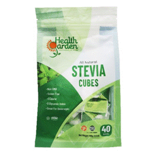 Health Garden - Stevia Cubes 40ct Bag - Case of 12 - 3.6 OZ