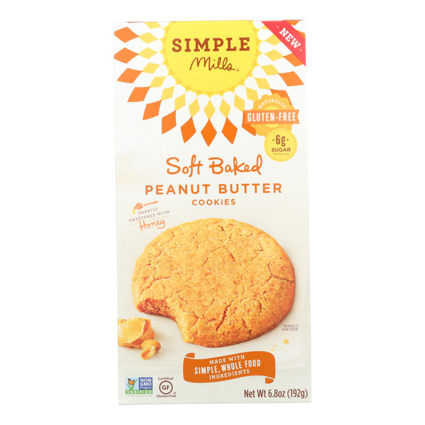 Simple Mills - Cookie Soft Baked Peanut Butter - Case of 6 - 6.8 OZ